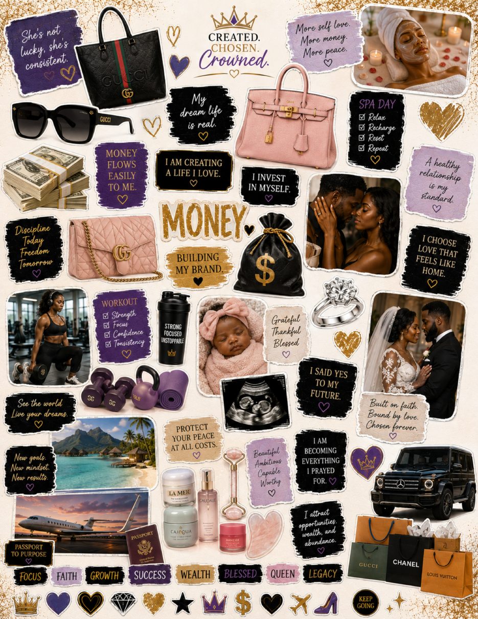 Crowned Vision Board Book preview page