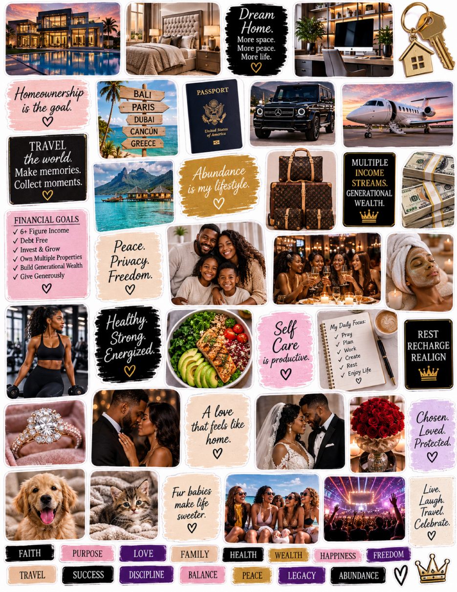 Crowned Vision Board Book preview page